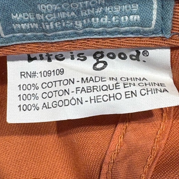 Warm Orange Life Is Good Hat Unisex One Size - Picture 9 of 12